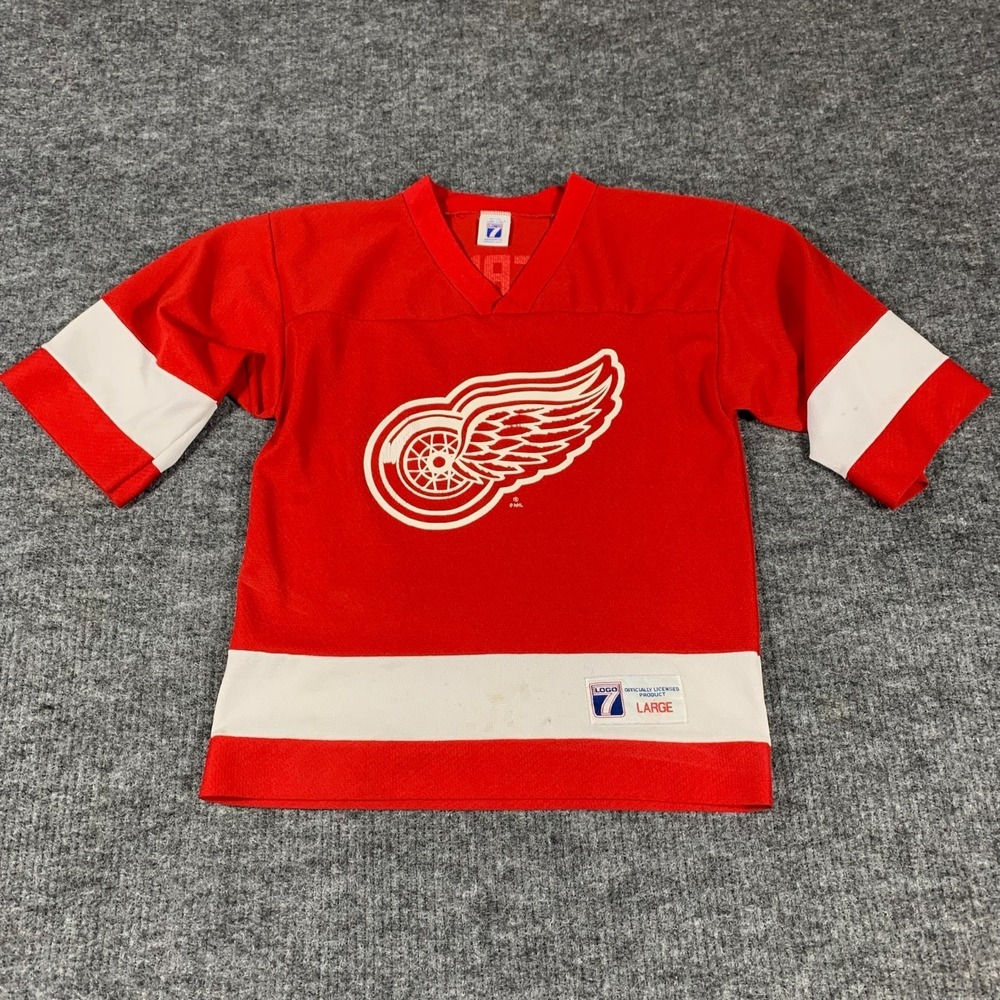 Vintage Detroit Red Wings Hockey Jersey Boys Large 14 16 Red Steve Yzerman 90s